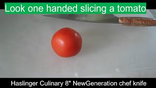 Look one handed NewGeneration Chef Knife cutting tomato [upl. by Yebloc665]