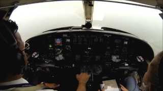 Citation V  ILS approach in heavy rain  Cockpit view [upl. by Egrog]