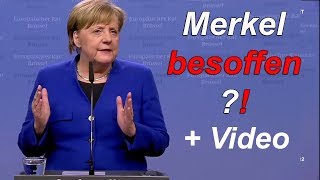 Angela Merkel betrunken bei Rede  Videos von Pressekonferenz EU  Meine Meinung [upl. by Lucey]