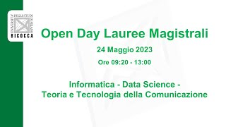 Open day Lauree Magistrali  Informatica  Data Science Teoria e Tecnologia della Comunicazione [upl. by Annehs]