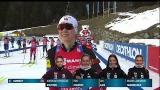 AntholzAnterselva Womens Relay  202122 Biathlon World Cup [upl. by Wrightson]