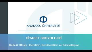 SİYASET SOSYOLOJİSİ  ÜNİTE 8 [upl. by Gleda]