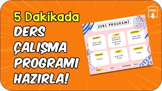 Ders Çalışma Programı Hazırlıyoruz 30 Kasım  6 Aralık Örnek PDF [upl. by Zola]