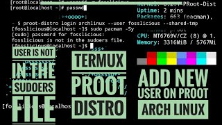 Creating New User on Arch Linux Proot Termux [upl. by Lehcyar]