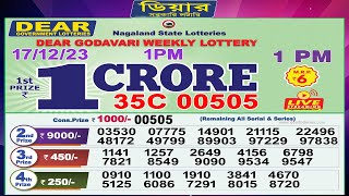 Dear Lottery Sambad Morning 1 PM today 171223 Nagaland State Lottery Result [upl. by Jinny]