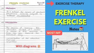 FRENKEL EXERCISE NOTES📚Exercise therapy Physiotherapy 1st Yr💥 [upl. by Llenna496]