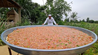 Turkish Pizza Recipe  Turkish Lahmacun Recipe  Crusty and Juicy Lahmacun  Village Food Secrets [upl. by Eneres361]