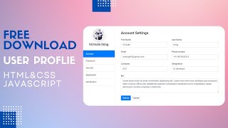User Profile Page Template Html CSS  Free Download Template [upl. by Notlem]