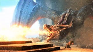 Drogons Mourns and destroys Iron Throne and Takes her Mother along with Him Scene  GOT 8x06 Finale [upl. by Florie]