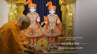 24SEP2024  LIVE Sandhya Arti  BAPS Shri Swaminarayan Mandir  Toronto Canada [upl. by Yardley878]