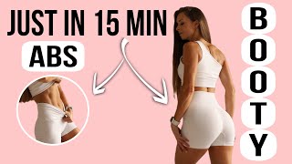 15 MIN ABS amp BOOTY WORKOUT  ROUND BUTT AND VISIBLE ABS  at home [upl. by Simonette348]