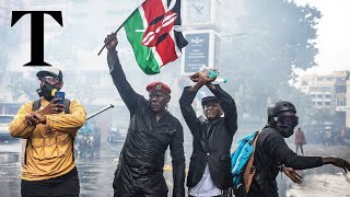 LIVE Protesters clash with police in Kenya [upl. by Onailime]