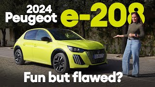 DRIVEN 2024 Peugeot e208 fun but flawed  Electrifyingcom [upl. by Reaht445]