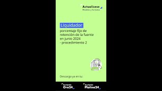 🚨 Liquidador porcentaje fijo de retención de la fuente en junio 2024  procedimiento 2 [upl. by Ahsilet]