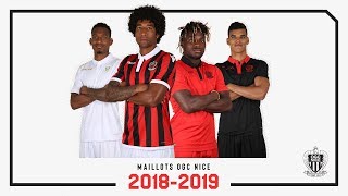 Les nouveaux maillots de lOGC Nice 20182019 [upl. by Ruthanne]