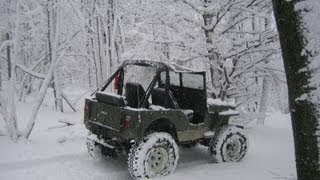 Willys Jeep cj2a playing in the snow [upl. by Dworman]