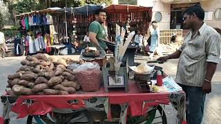 मुम्बई में भुनी सकरकंदी खाने का स्टाइल और रेट जानकर आप हैरान रह जायेंगे  Street shakarkandi recipe [upl. by Yral]