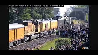 UP Big Boy 4014 steam train at Rochelle Railcam [upl. by Bolitho602]