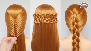 3 Different Hairstyle For Function  Fishtail Braid  French Braid Ponytail  Infinity Braid [upl. by Auginahs]