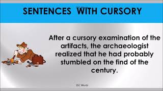 CURSORY  Improve English  Meaning and 5 sentences  GRE CAT GMAT word  SSC Words [upl. by Wadesworth882]