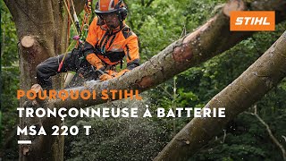 Tronçonneuse délagage à batterie MSA 220 T STIHL [upl. by Atis]