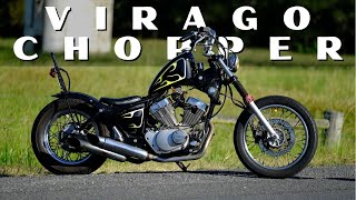 THE REVEAL  Yamaha Virago XV 250  CHOPPER BOBBER BUILD [upl. by Naiditch]