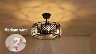 Depuley Industrial Ceiling Fan with Remote and Lights 18quot IndoorOutdoor Ceiling Fans with Light [upl. by Ymmat301]