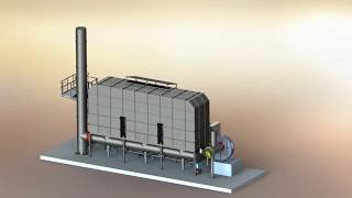 Regenerative Thermal Oxidizer RTO 3D render video  Portugal Tecam Group A045 [upl. by Joella]