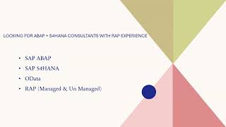 Looking for SAP ABAP  S4HANA amp RAP Consultant  Fulltime Remote  Send cv  contacteduoceanscom [upl. by Halland728]