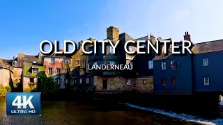 4K⛪Old City Center Walking Tour 2023 Landerneau France HDR 60fps [upl. by Akirahc]