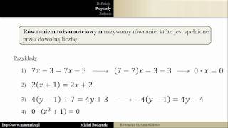 Równanie tożsamościowe [upl. by Tine93]