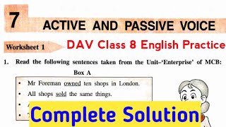 Active and Passive Voice Solution [upl. by Nylirrehs]