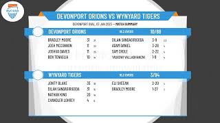 CNW  Sportspower Burnie Mens T20 Competition  Rnd4  Devonport Orions v Wynyard Tigers [upl. by Hcardahs25]