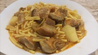 Fideos con costillas de cerdo y alcachofas [upl. by Neidhardt930]