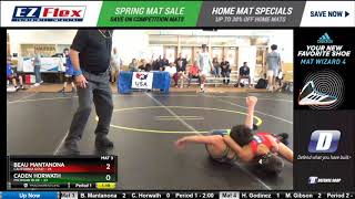 Mat 3 90 Beau Mantanona California Gold Vs Caden Horwath Michigan Blue [upl. by Sinnal110]