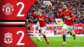 Bruno Scores From The Halfway Line 🤯  Man Utd 22 Liverpool  Highlights [upl. by Tager]