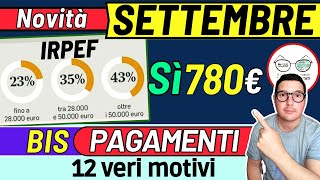 SETTEMBRE ➜ Sì BONUS 500€ 780€ 💶 DATE PAGAMENTI INPS ADI ASSEGNO UNICO PENSIONI NASPI SFL INVALIDI [upl. by Notna800]