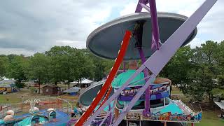 Riding a unique type of ferris wheel at the fairground fair amusementpark vlog [upl. by Aeneg707]