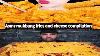 Asmr mukbang fries and cheese compilation compilation fries cheese asmreating mukbang [upl. by Ailemak]