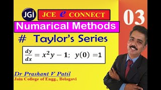 Numerical method solution using Taylors Series to dydx x2y1  18mat31  Dr Prashant Patil [upl. by Carrelli]