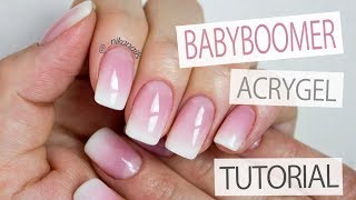 How to Perfect Baby Boomer Nails  French Ombre With AcryGel Tutorial [upl. by Ayotahs]