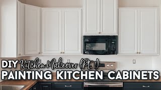 How To Paint Kitchen Cabinets Professionally Without Sanding  DIY Kitchen Makeover Part 1 [upl. by Vesta803]