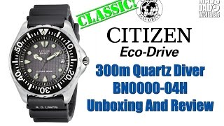 Monocoque Case Legend  Citizen EcoDrive 300m Quartz Diver BN000004H Unbox amp Review [upl. by Sitoel]