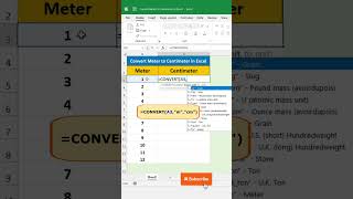 Convert Meter into Centimeter in Excel shortsfeed excel shortcutkeys shorts [upl. by Josy]