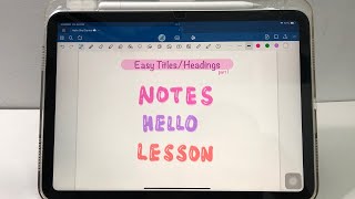 Easy TitlesHeadings part 1 Goodnotes 6 Digital Notetaking [upl. by Amaso]