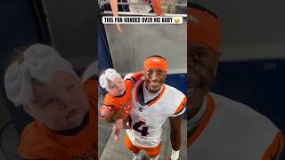 He gave Broncos WR Courtland Sutton his baby for a photo 🤣 via BradeyKingX [upl. by Ayotan662]