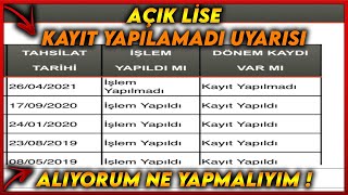 KAYIT PARASINI YATIRDIM AMA SİSTEMDE KAYIT YAPILMADI GÖRÜNÜYOR PANİK YOK CEVAP VİDEODA AÇIK LİSE [upl. by Babby]