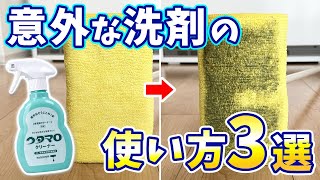 【目からウロコ】絶対役立つ洗剤の意外な使い方TOP3！ウタマロクリーナー、キッチン泡ハイター、風呂掃除 [upl. by Obara]