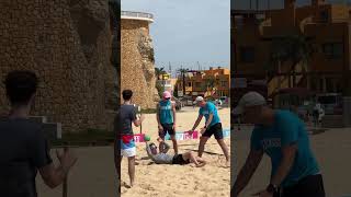 When beach volleyball coaches try beach handball 🤧🤧 beachvolleyball beachhandball handball [upl. by Amabil]