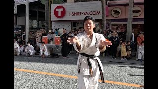 Karate Kata Demonstration on Kokusai Street [upl. by Ches]